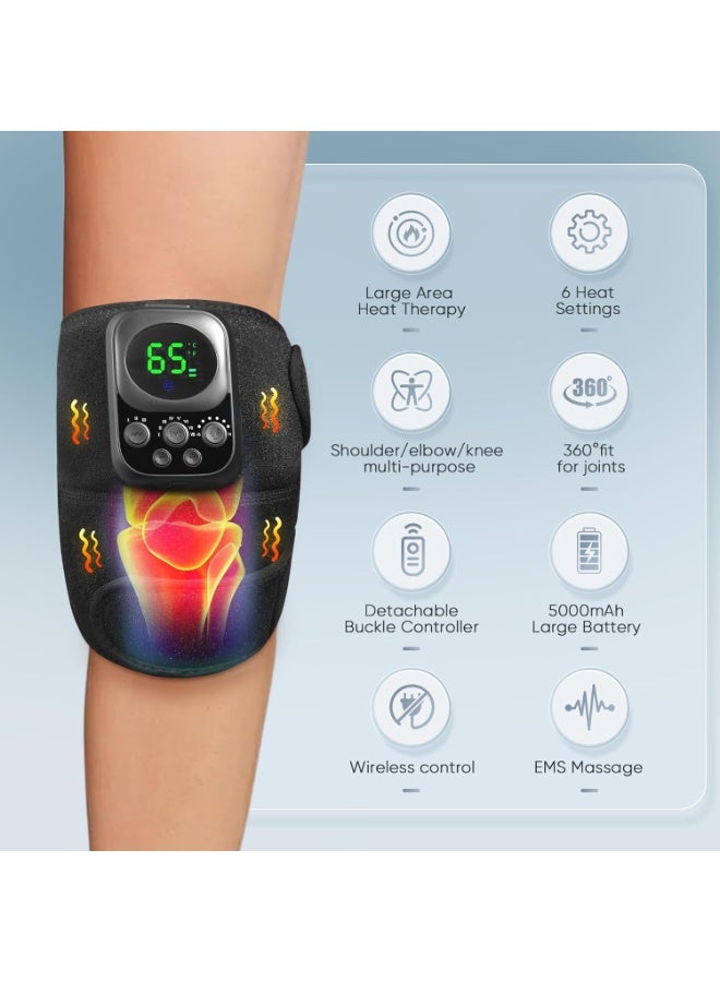 Cordless Heated Knee Massager – Rechargeable Wrap with Vibration & EMS for Knee, Shoulder & Elbow Pain Relief - Image 4